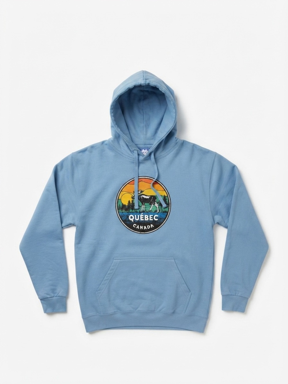 Northern Lifesyles Men’s Medium Blue Hoodie Sweatshirt Quebec Canada Moose NWOT